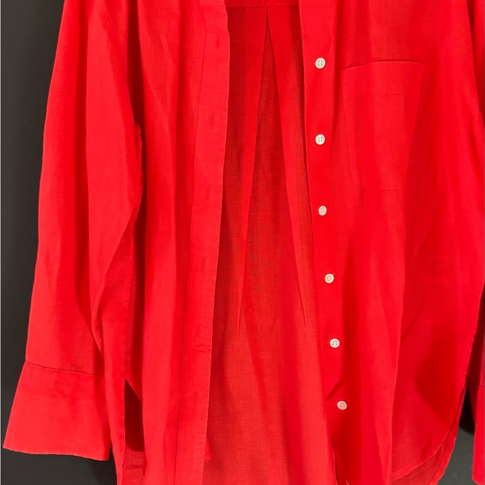 Banana Republic Red Button Down Shirt